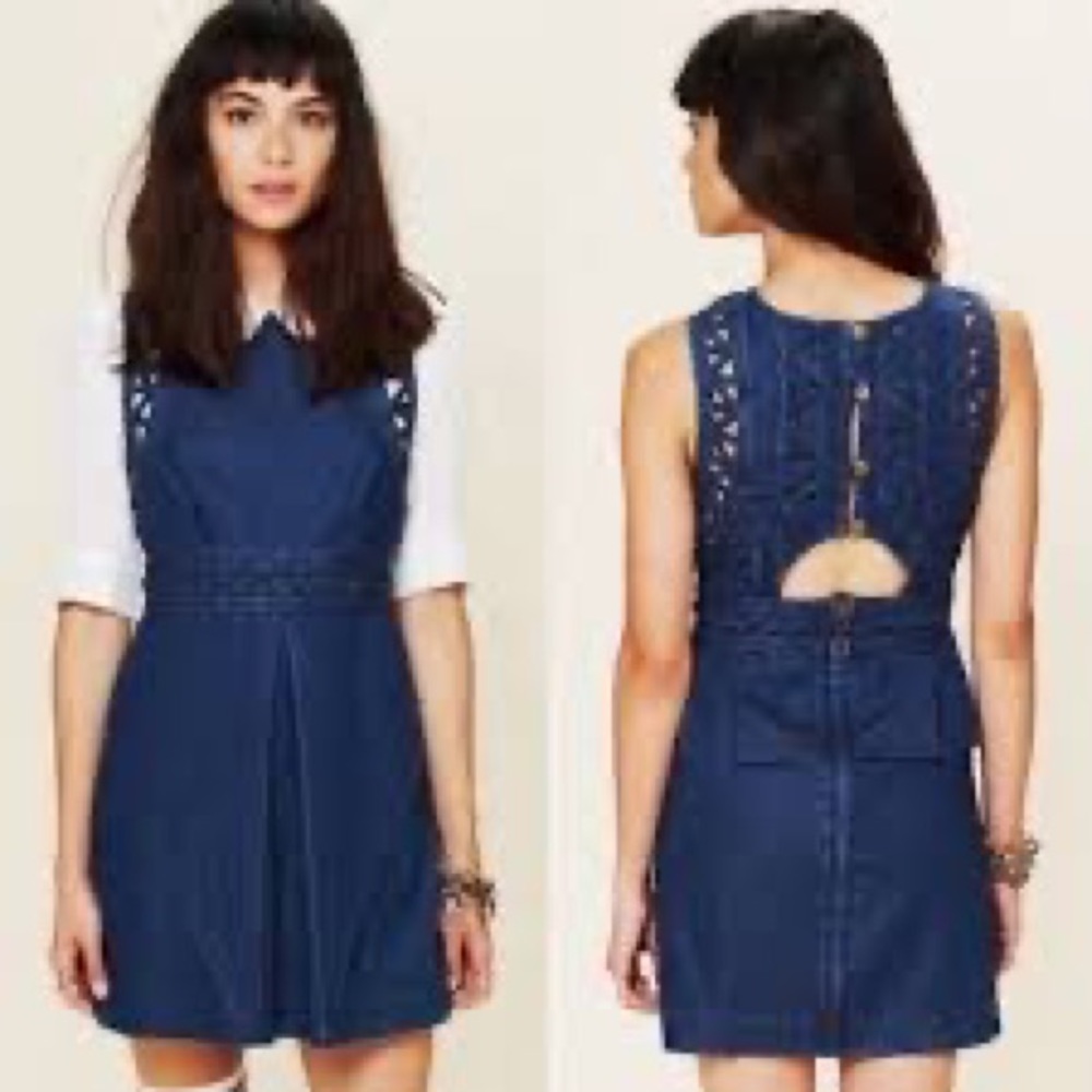 Free People New Romantics Denim Dress Sz 6